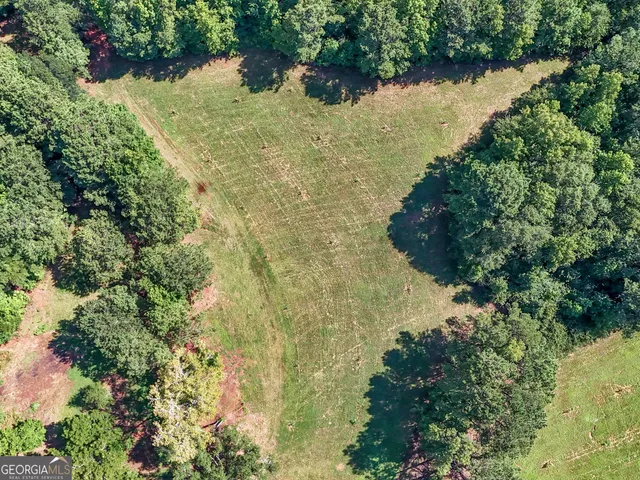 a view of a lake with a garden