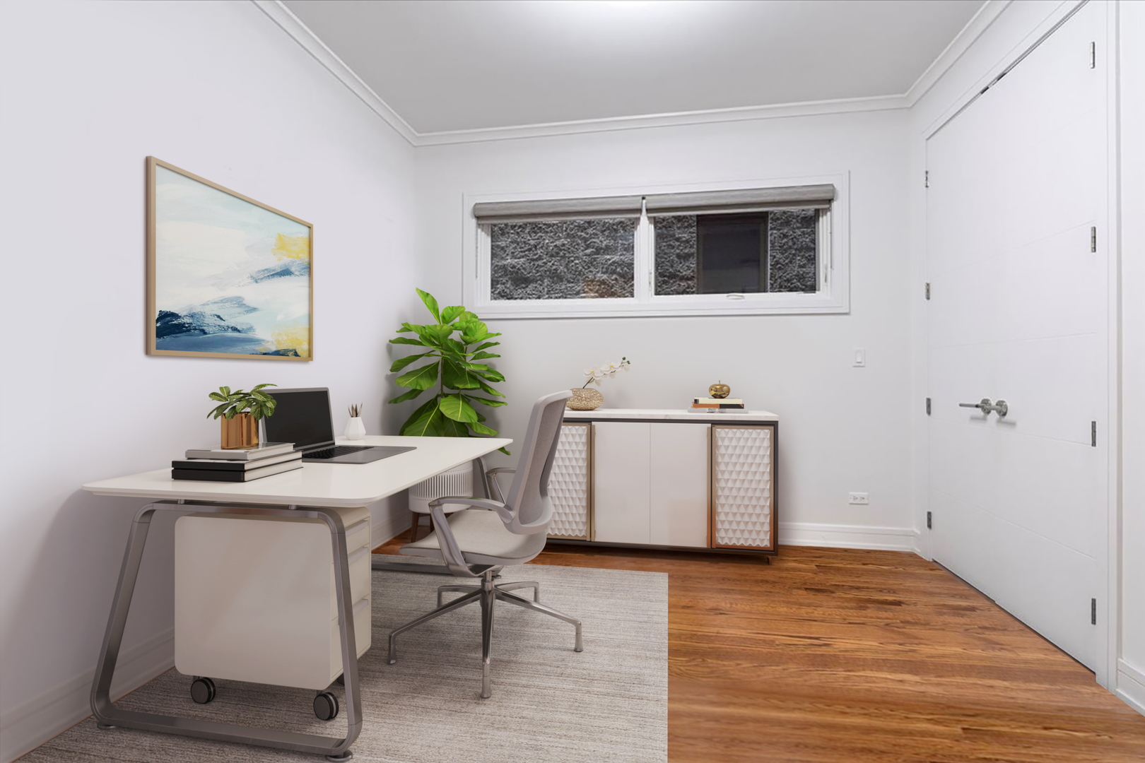 1515 North Mohawk Street, Unit 1 Chicago, IL 60610 - Photo 24 of 34 a workspace with furniture and window