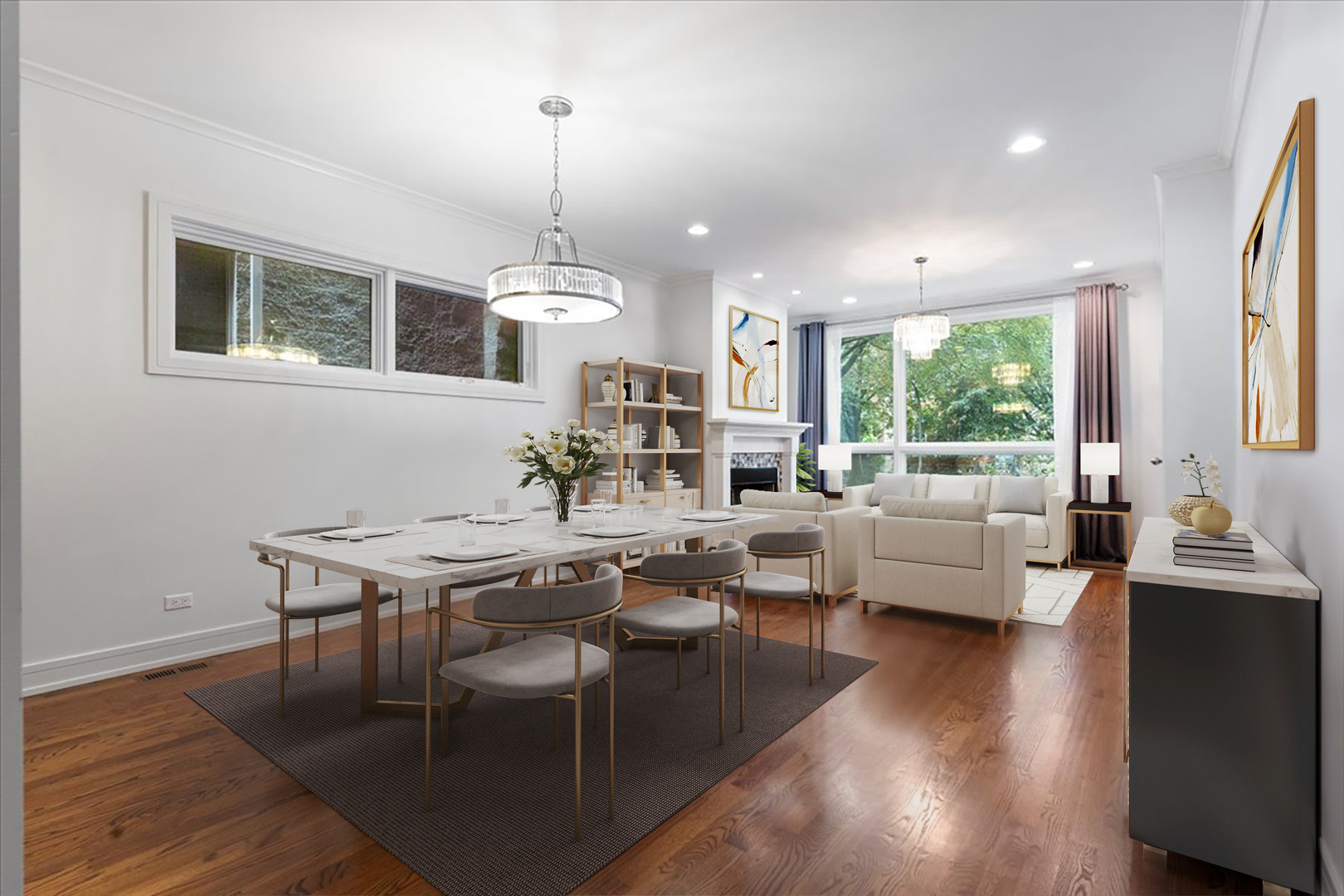 1515 North Mohawk Street, Unit 1 Chicago, IL 60610 - Photo 6 of 34 a view of a livingroom with furniture window and wooden floor