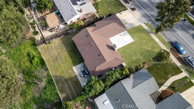 an aerial view of a house
