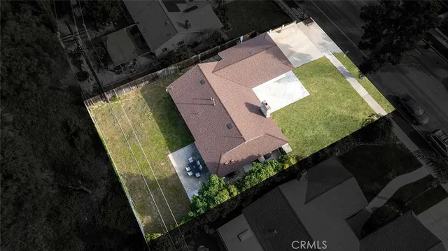 an aerial view of a house
