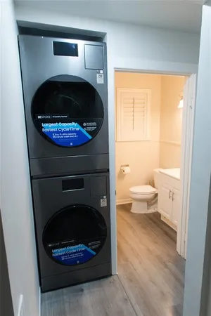 a room with a washer and dryer