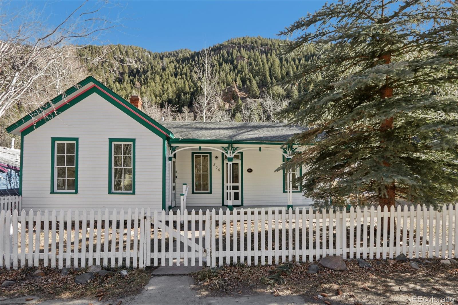 800 Main Street Georgetown, CO 80444 - Photo 3 of 21 a front view of a house with a garden
