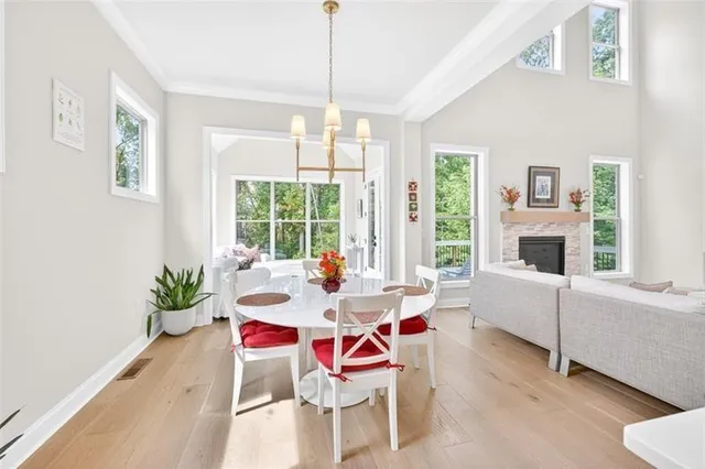 a workspace with furniture and a window