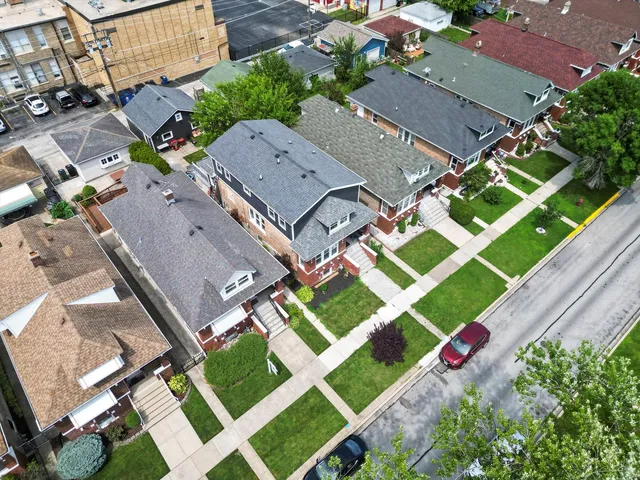 an aerial view of a house