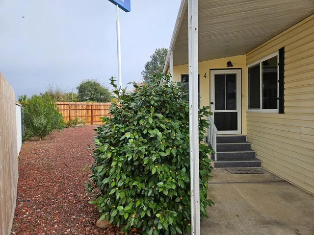 a view of a pathway besides a house