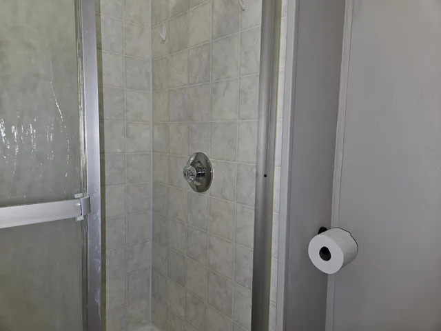 a bathroom with a shower