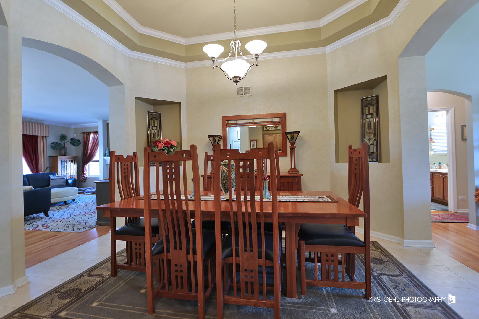 317 Sterling Circle Cary, IL 60013 - Photo 9 of 47 a view of a dining room with furniture and chandelier