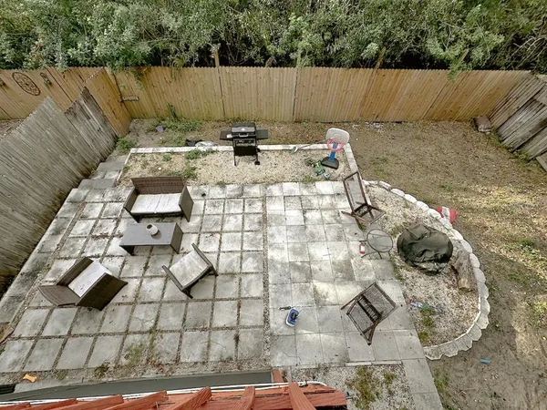 a view of outdoor space with seating area