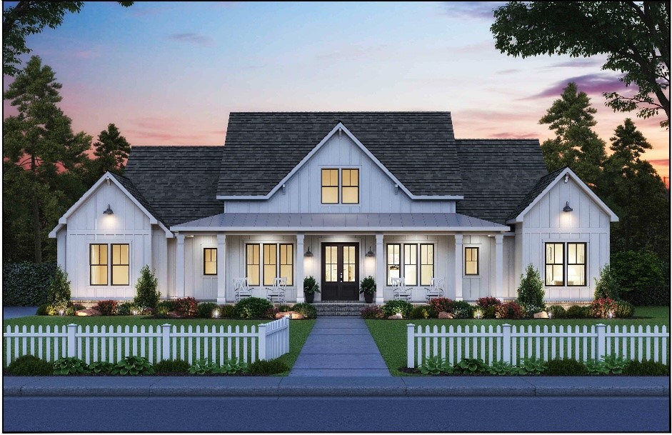 a front view of a house with a deck