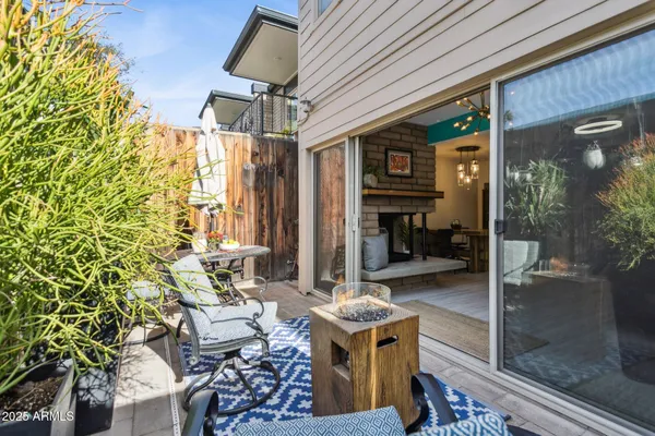 a outdoor space view with a sitting space