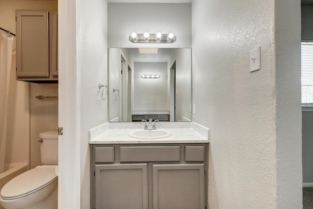 929 St Timothy Street Corpus Christi, TX 78418 - Photo 16 of 35 a bathroom with a sink toilet and mirror