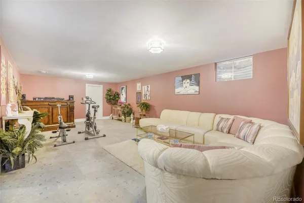 a living room with furniture