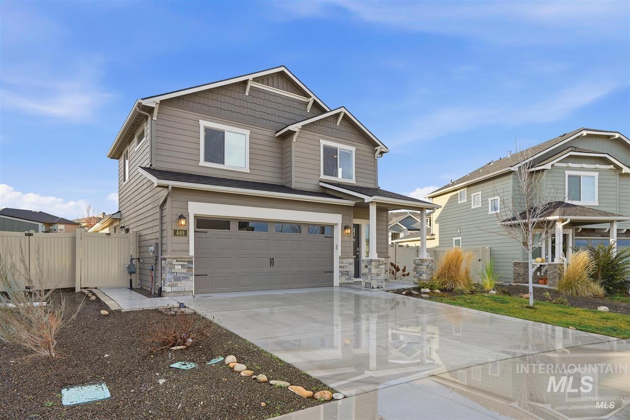 449 West Winnipeg Street Meridian, ID 83642 - Photo 48 of 49 Craftsman inspired home featuring a garage, driveway, and stone siding