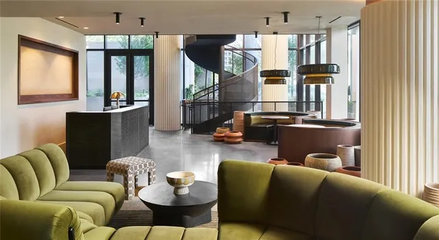 a living room filled with furniture