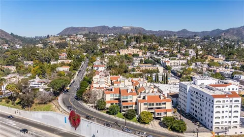 a view of city and mountain