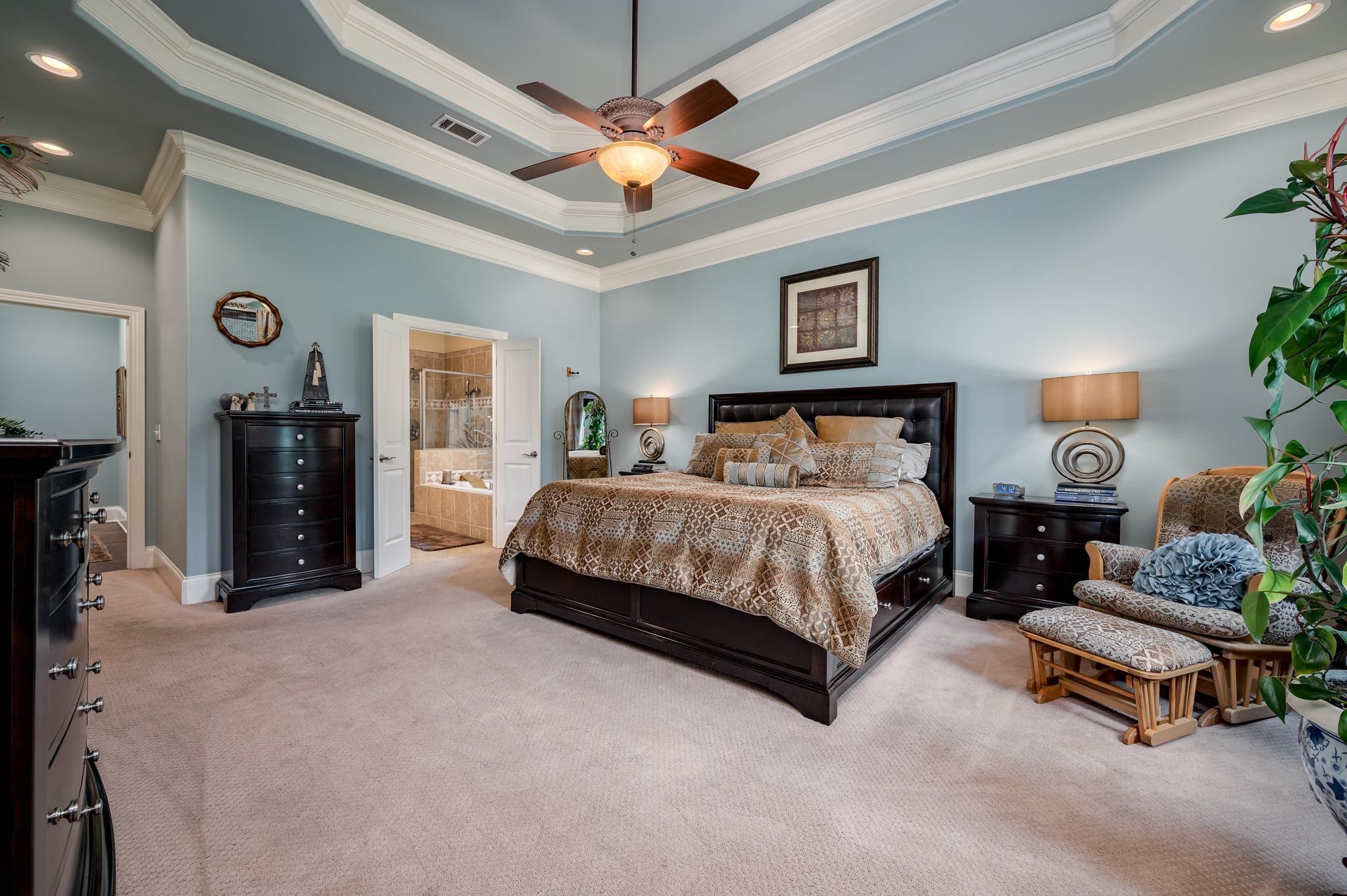 6201 Windrow Road Rockvale, TN 37153 - Photo 18 of 49 a bedroom with a bed dresser and a ceiling fan