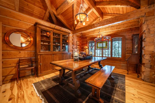 a building outdoor space with patio furniture