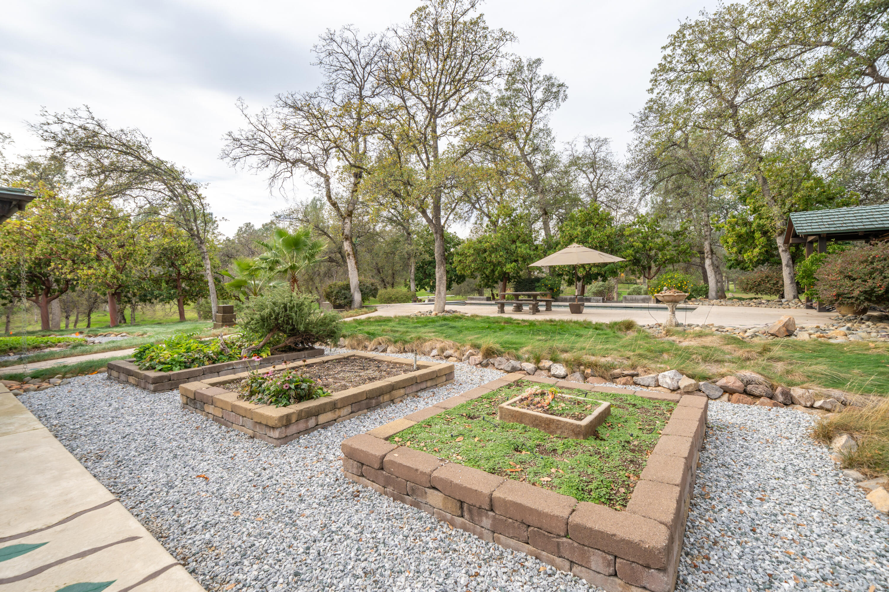 15900 El Camino Robles Road Redding, CA 96001 - Photo 76 of 117 a view of a backyard with table and chairs