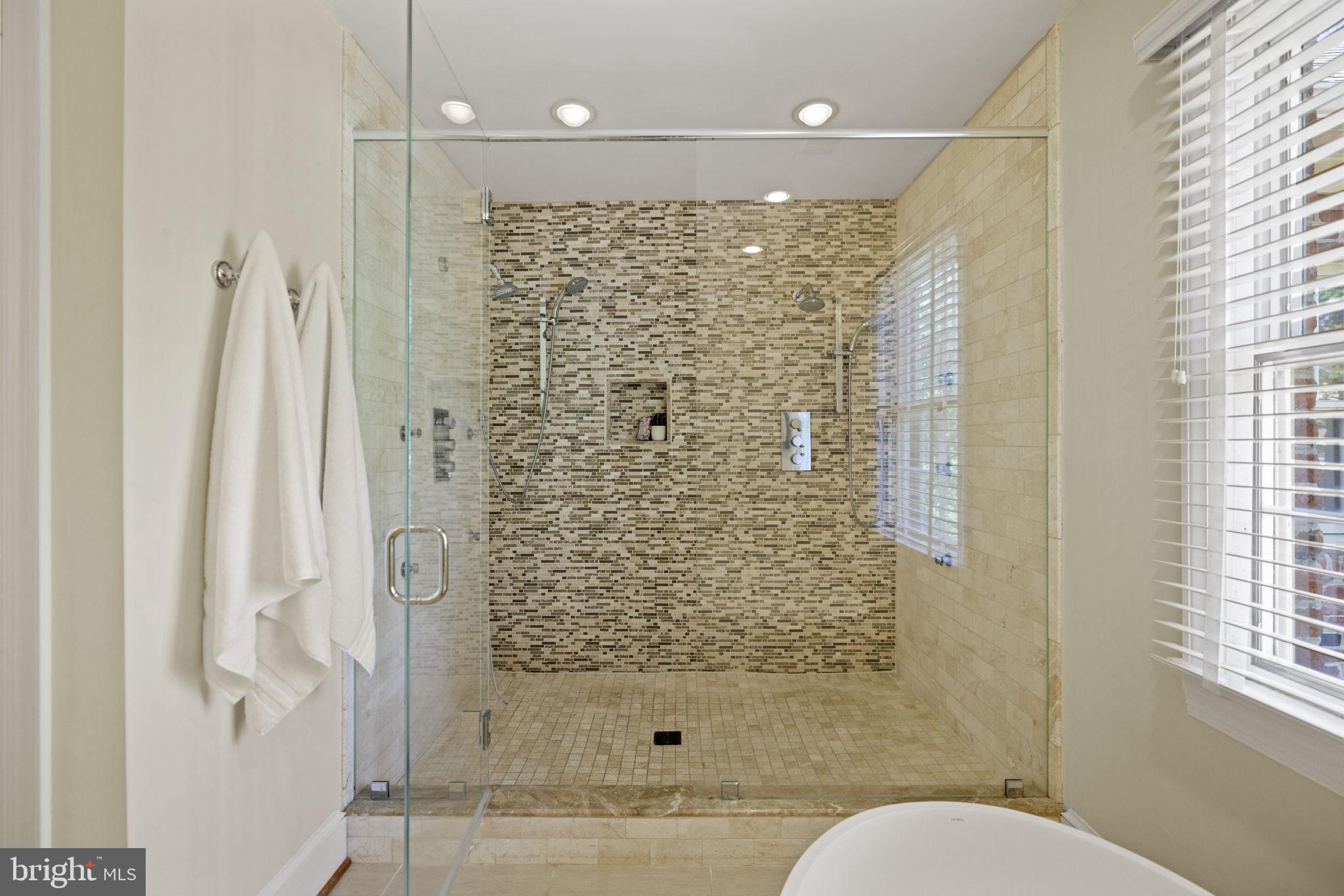 4006 Belle Rive Terrace Alexandria, VA 22309 - Photo 33 of 68 Exquisitely Tiled Primary Bathroom Shower
