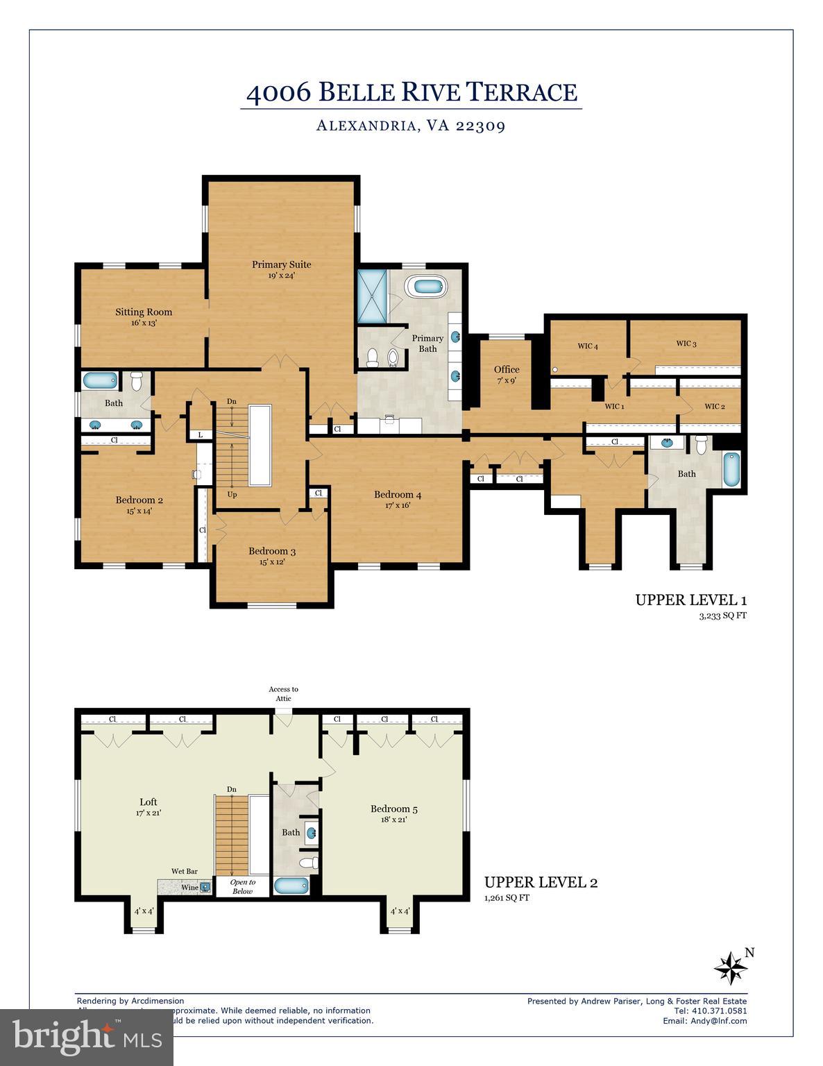 4006 Belle Rive Terrace Alexandria, VA 22309 - Photo 67 of 68 Floor Plan Upper Level 1 & 2