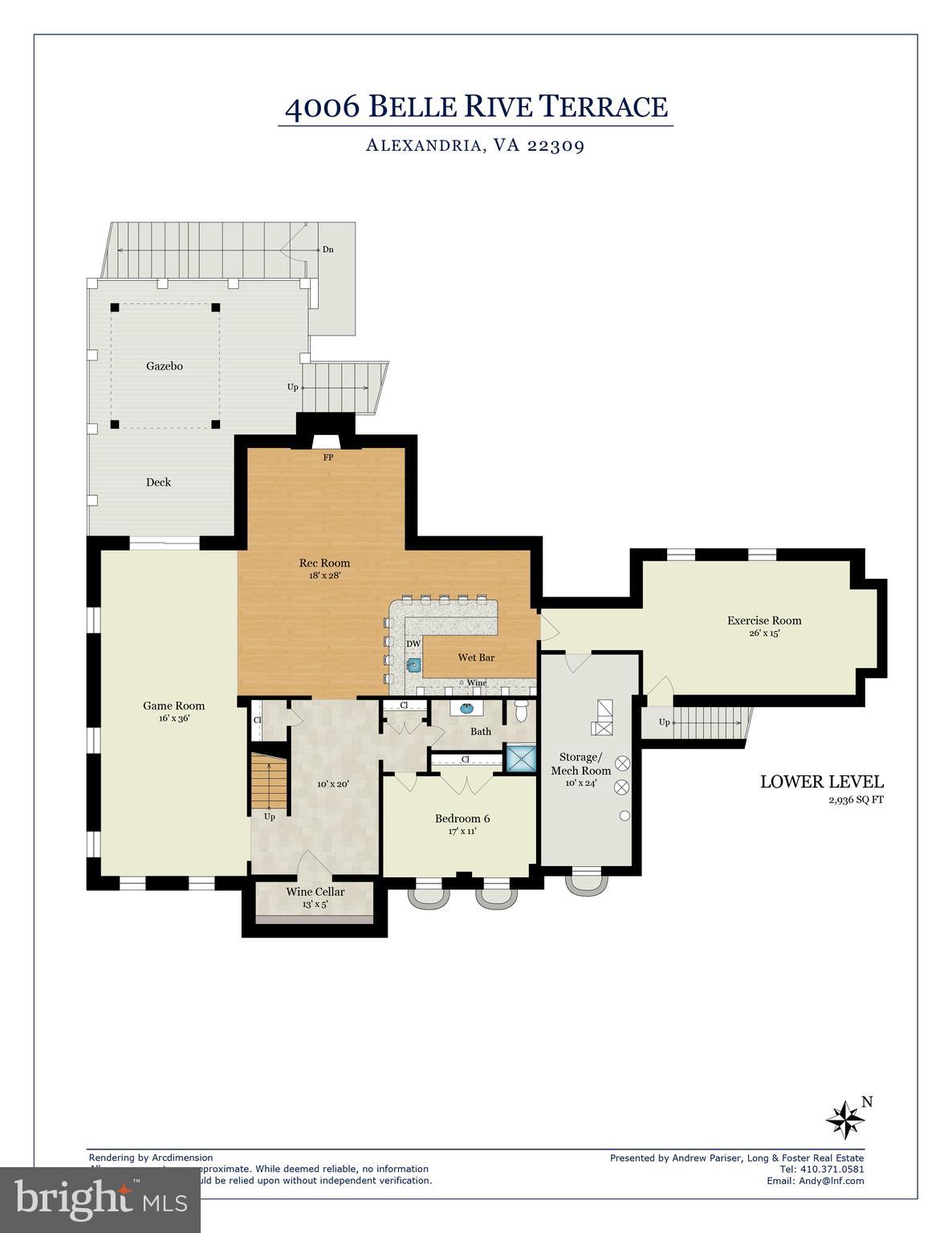 4006 Belle Rive Terrace Alexandria, VA 22309 - Photo 68 of 68 Floor Plan Lower Level
