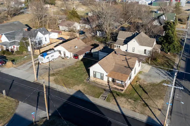 an aerial view of a house