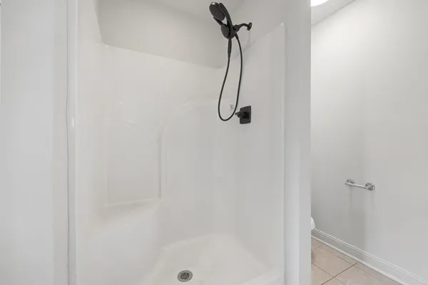 a view of a room with racks on the wall