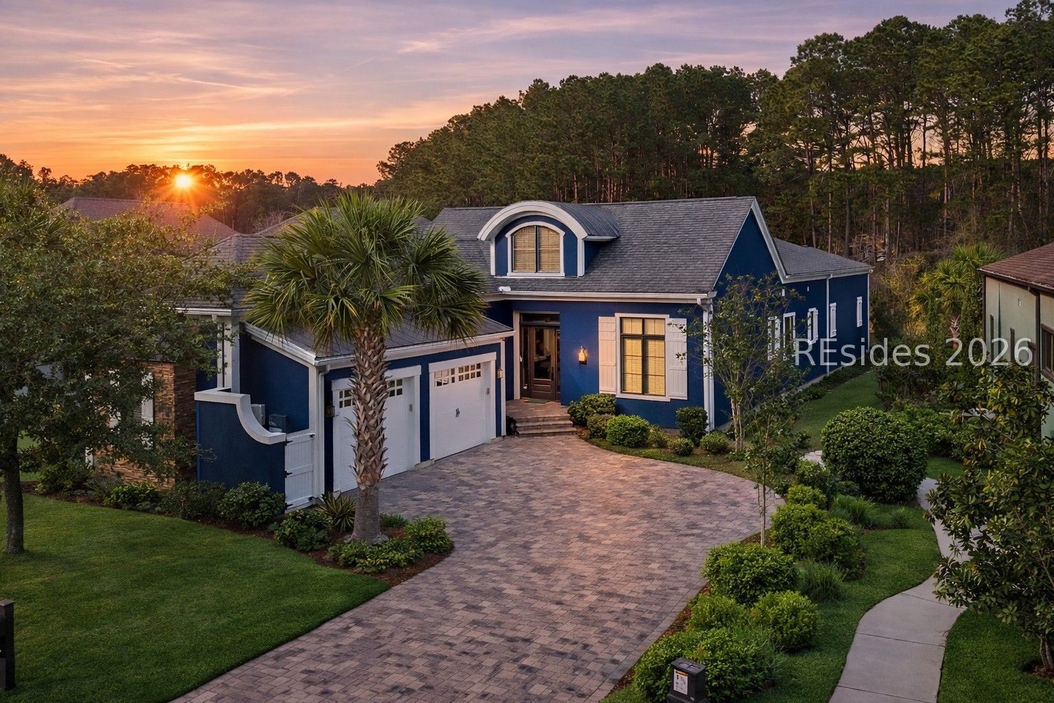 40 Blue Trail Court Bluffton, SC 29910 - Photo 1 of 36 Enhanced greening and sunset