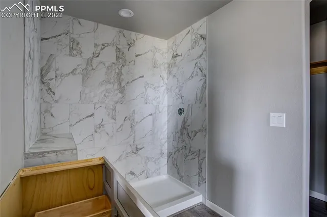 a bathroom with a shower