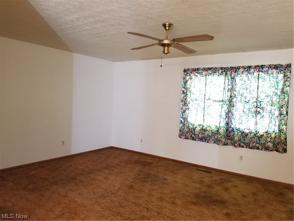 756 Cunningham Road Salem, OH 44460 - Photo 7 of 25 Carpeted spare room with ceiling fan and a textured ceiling