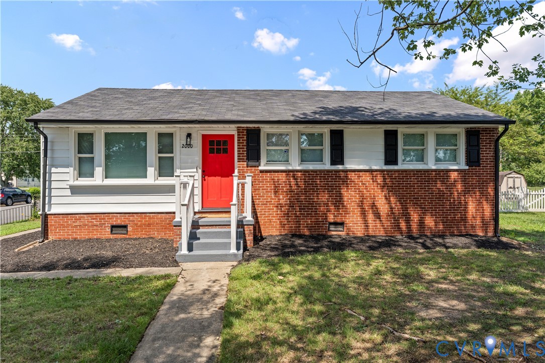 View of front of property featuring crawl space, b