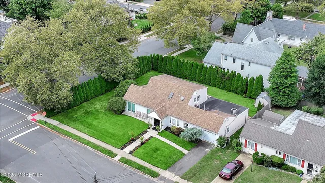 an aerial view of a house