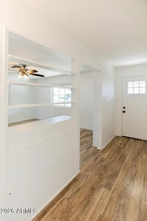 a view of kitchen and living room