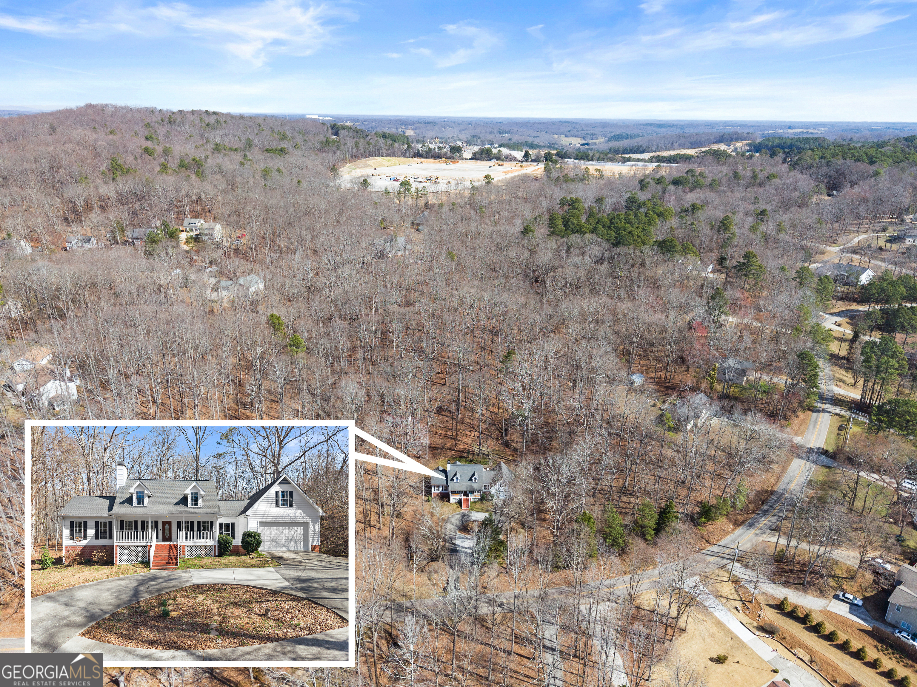 5011 Weaver Road Gainesville, GA 30507 - Photo 8 of 62 an aerial view of residential house and outdoor space