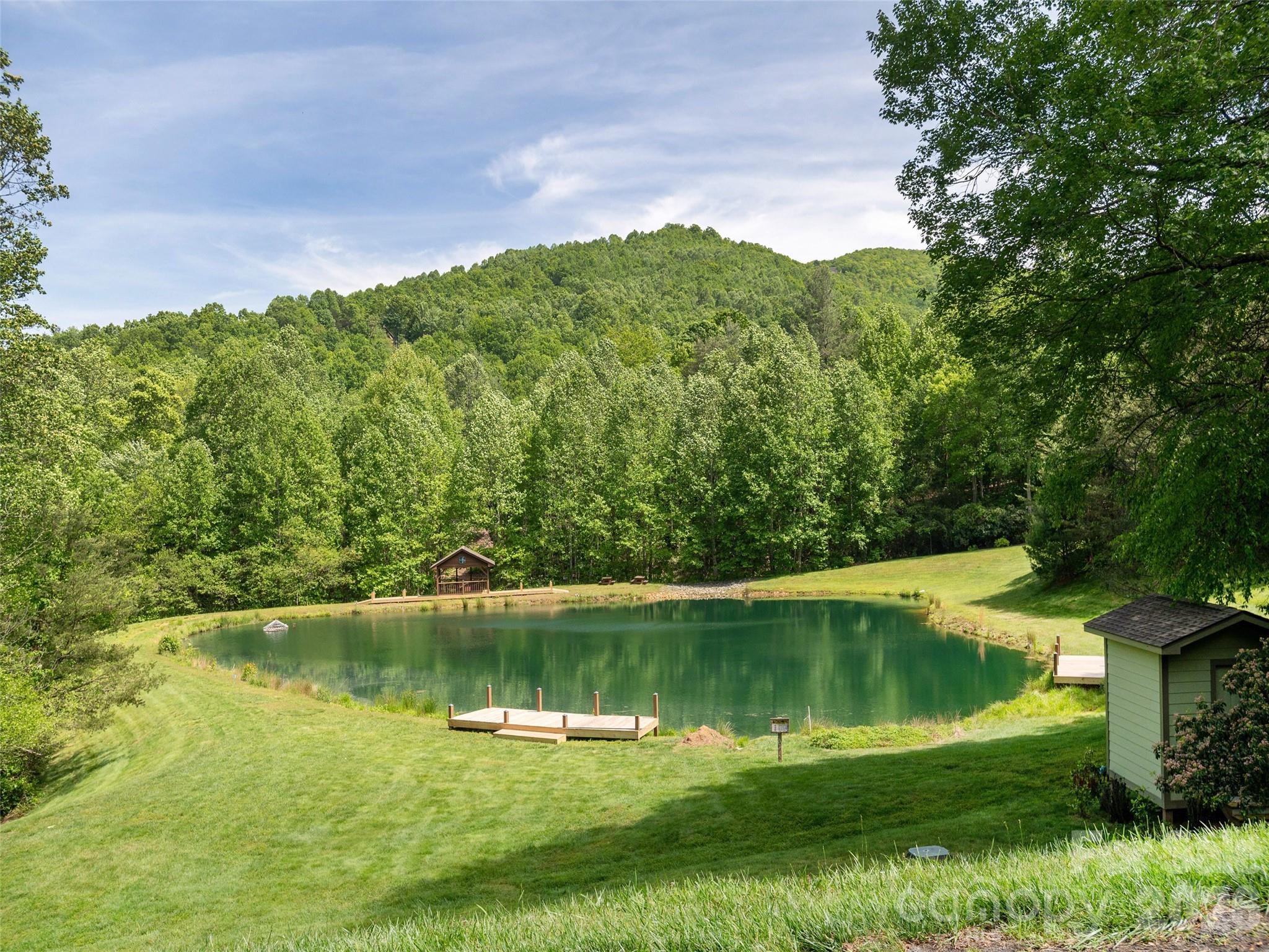 417 Blue Mist Way Arden, NC 28704 - Photo 42 of 48 a view of a lake with a mountain in the background