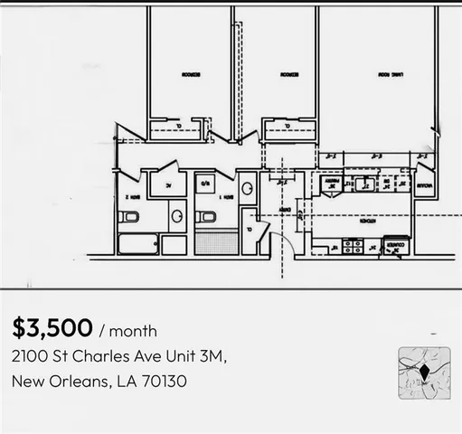 $3,500 | 2100 St Charles Avenue, Unit 3M, New Orleans, LA 70130