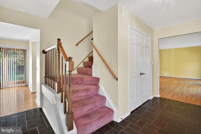 a view of a livingroom with wooden floor