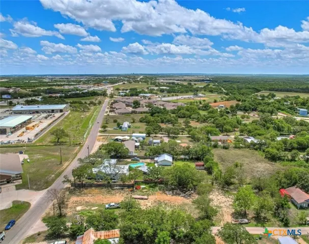 a view of a city with an ocean beach
