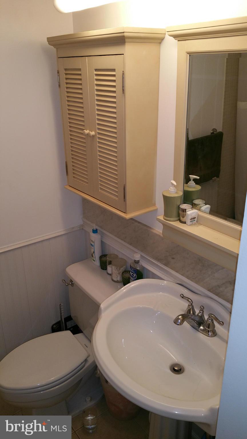 430 M Street Southwest, Unit N810 Washington, DC 20024 - Photo 11 of 18 a bathroom with a toilet sink and mirror