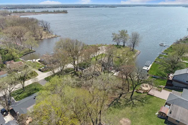 a view of a lake with outdoor space