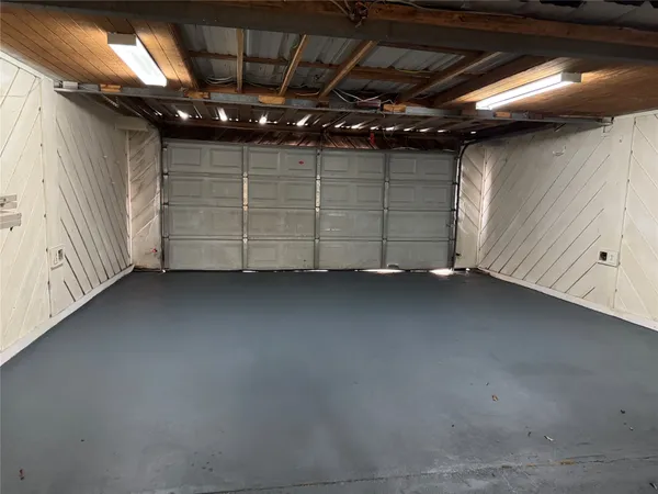 a view of room with garage