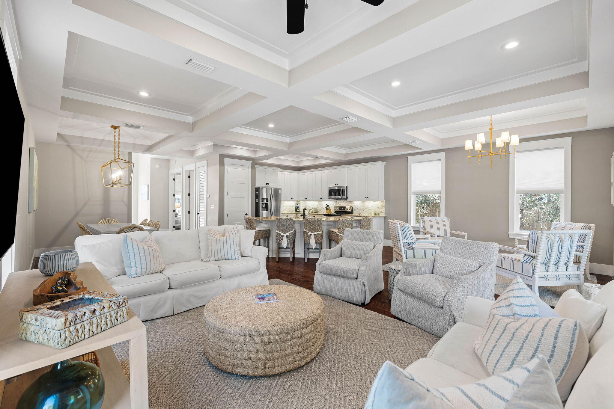 131 Clareon Drive Inlet Beach, FL 32461 - Photo 17 of 62 a living room with furniture and a chandelier