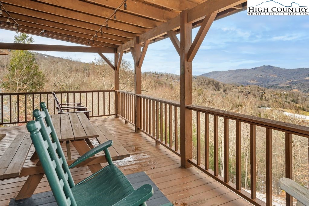 126 Rock Spring Circle Sugar Mountain, NC 28604 - Photo 21 of 29 a view of a two chairs in the balcony