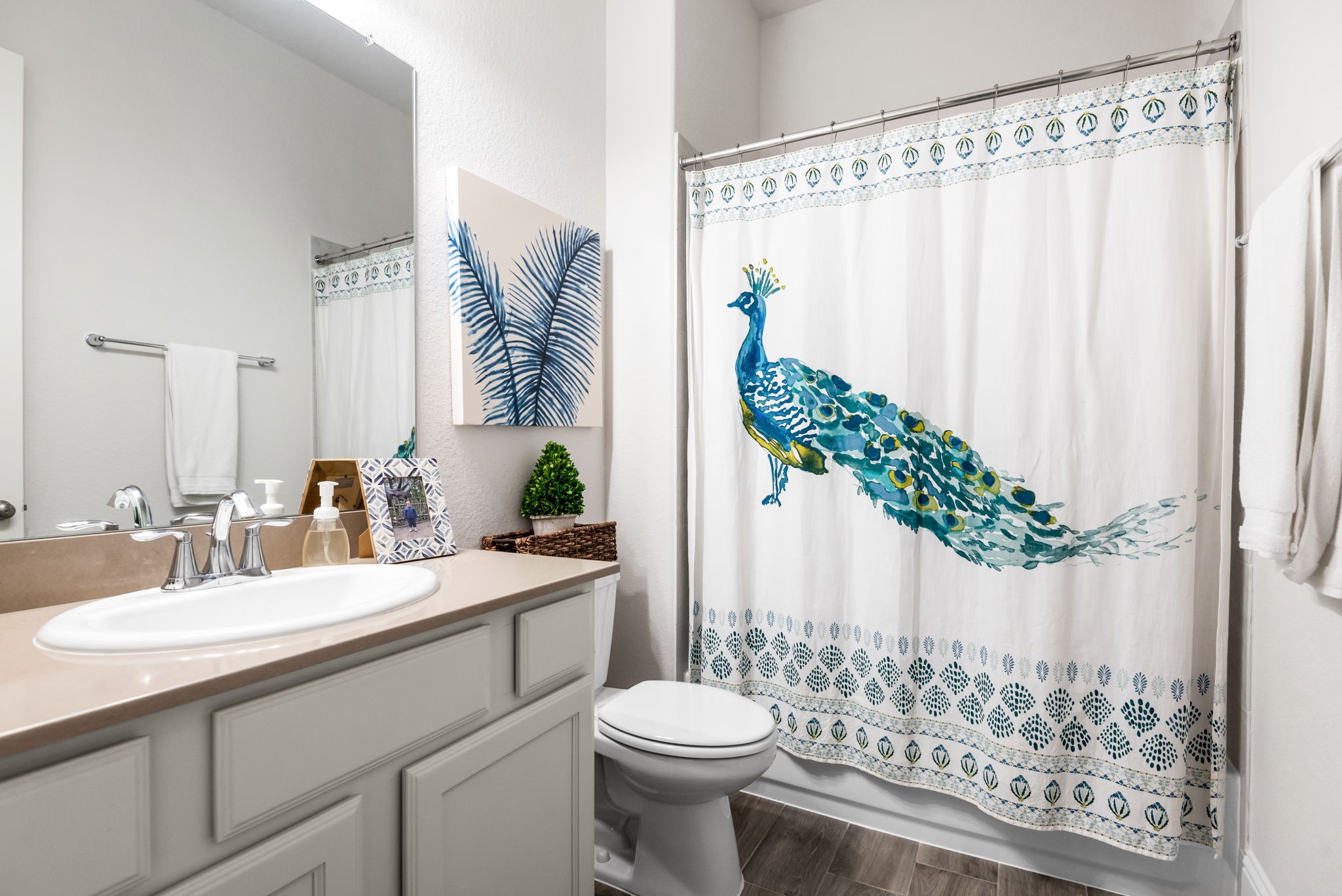 2335 Pale Star Drive Conroe, TX 77384 - Photo 29 of 42 a bathroom with a sink and mirror with toilet