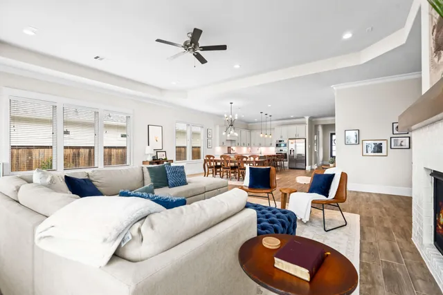 a living room with furniture