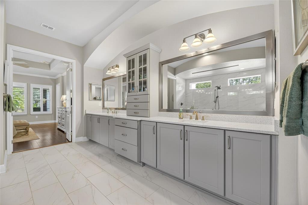 6002 Sparrowhead Way Lithia, FL 33547 - Photo 5 of 57 a large bathroom with a large mirror vanity and sink