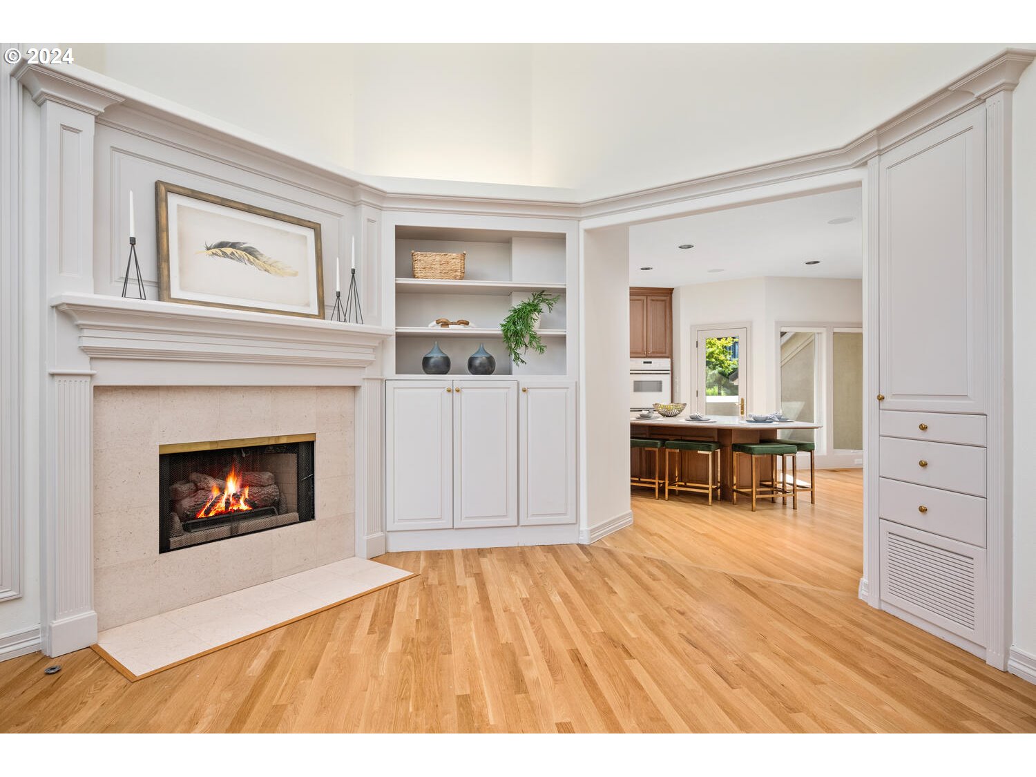 4083 Southeast Augusta Loop Gresham, OR 97080 - Photo 9 of 48 a living room with furniture and a fireplace