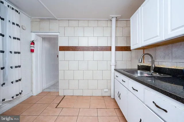 a view of a bathroom from a window