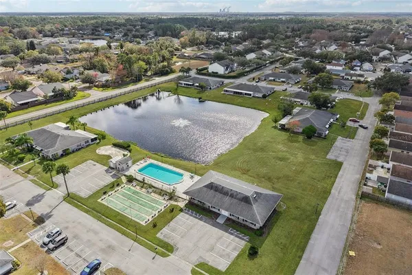 an aerial view of a city